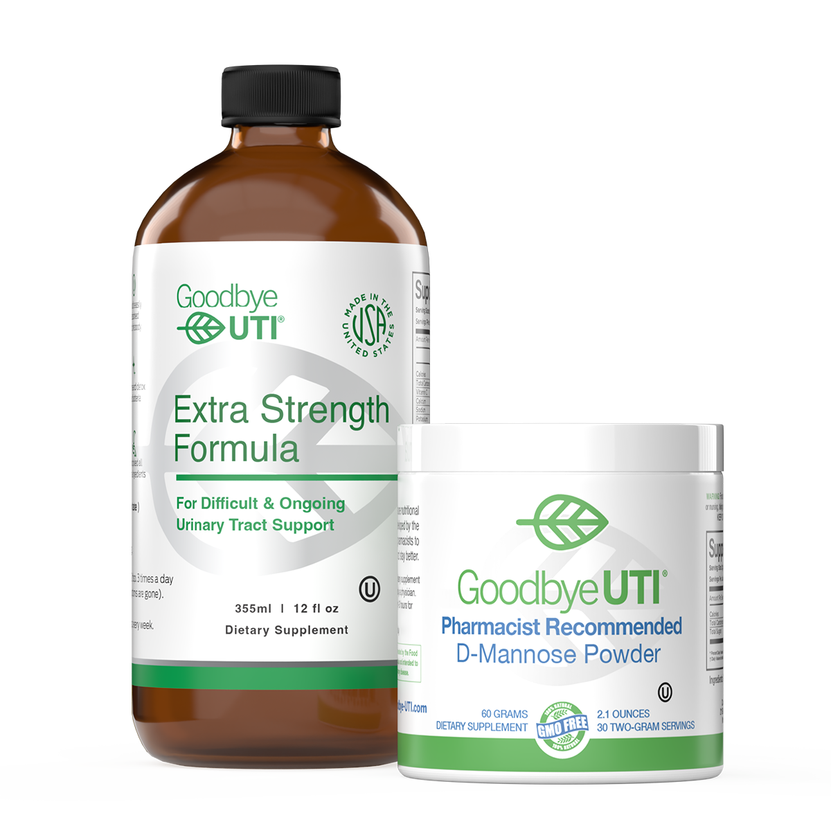 Extra Strength Urinary Support Kit - Extra Strength Formula + D-Mannose Powder