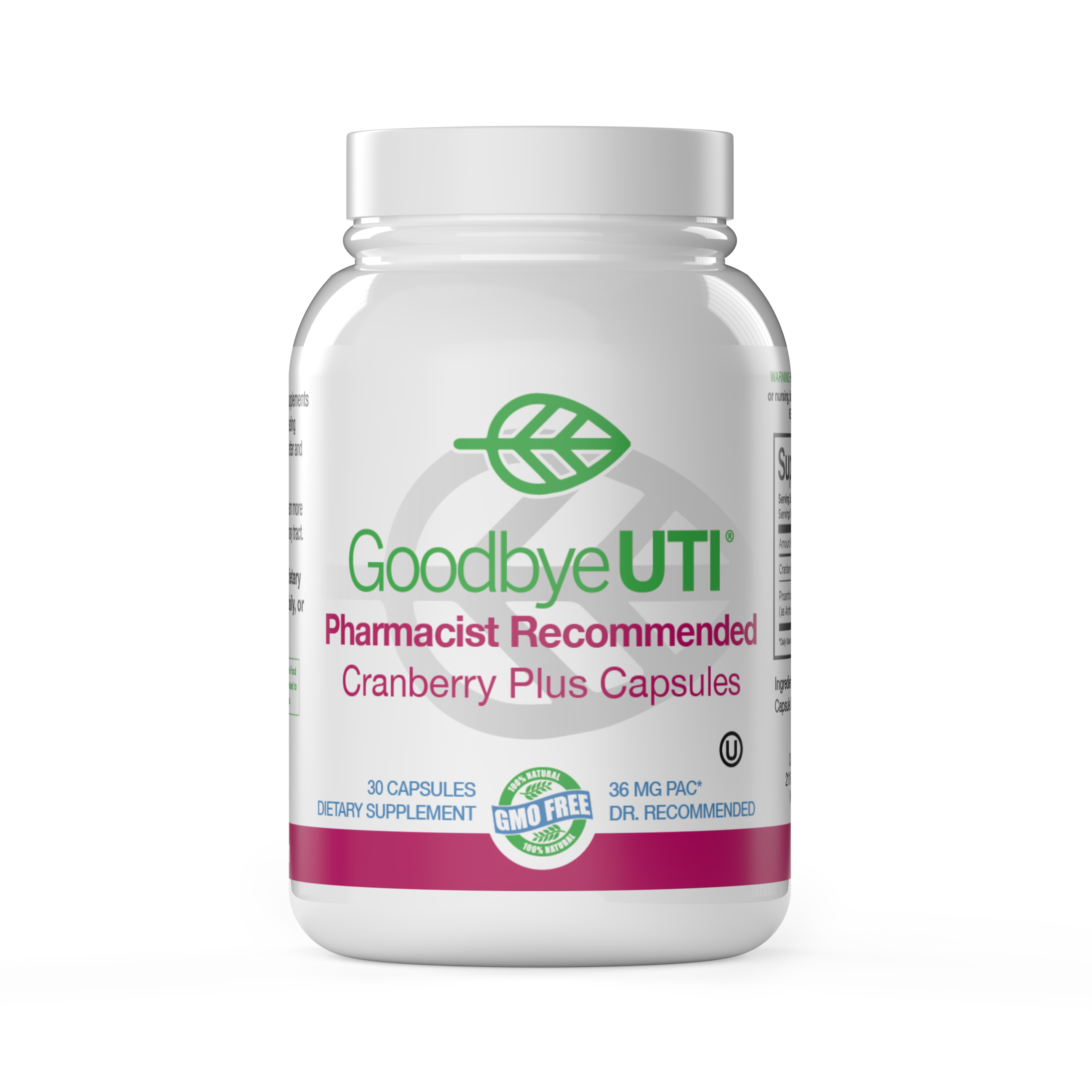 Cranberry Plus Capsules - 30 & 60 Day Supply for Urinary Support