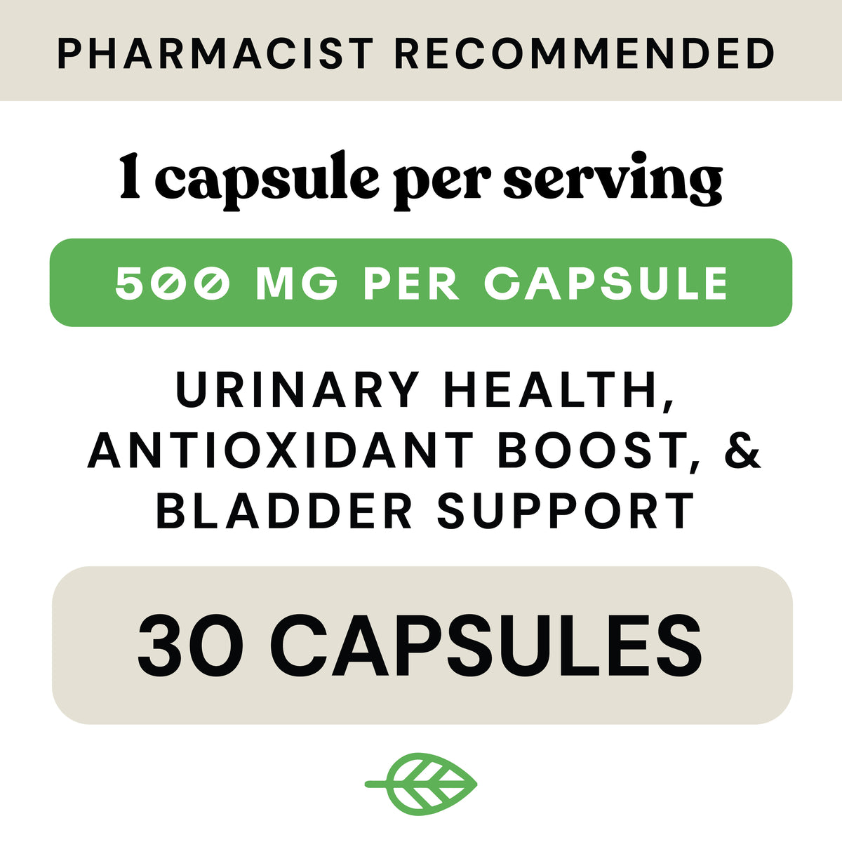 Cranberry Plus Capsules - 30 & 60 Day Supply for Urinary Support