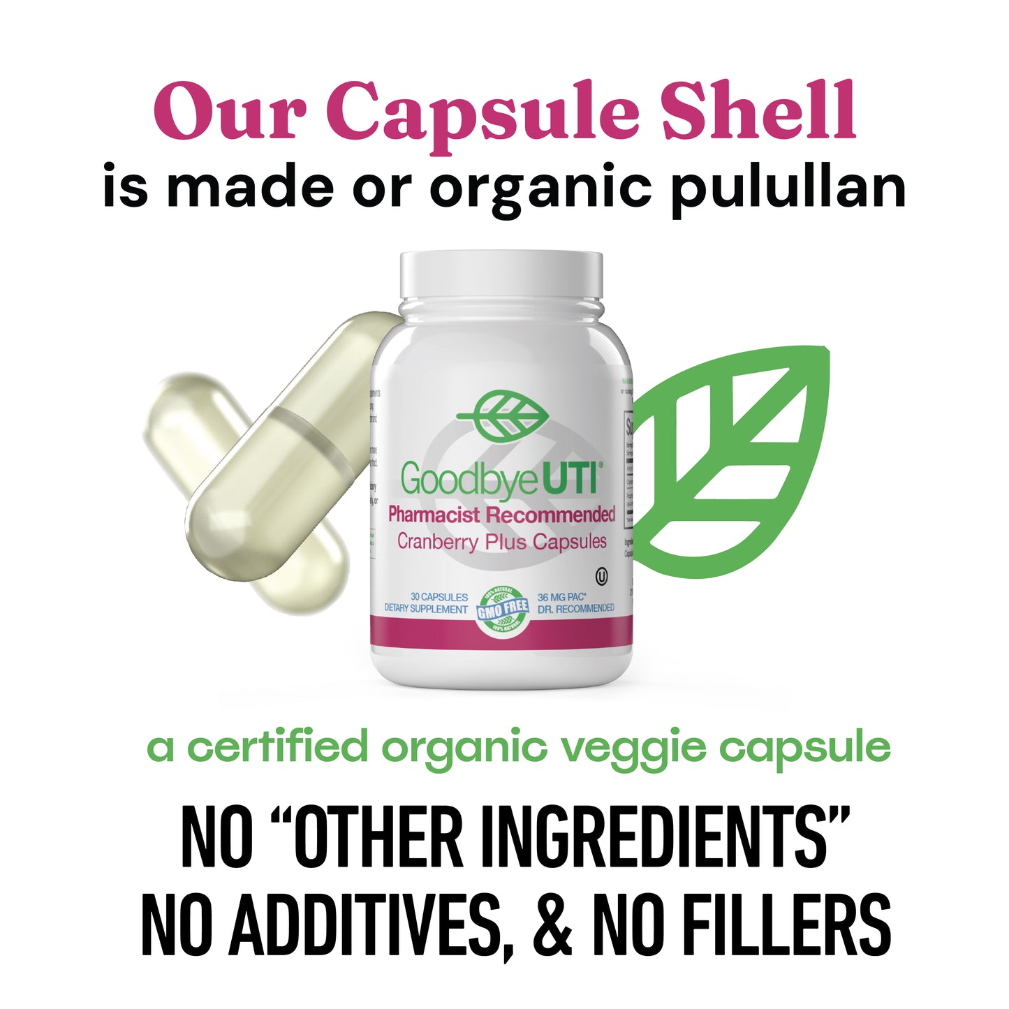 Cranberry Plus Capsules - 30 & 60 Day Supply for Urinary Support