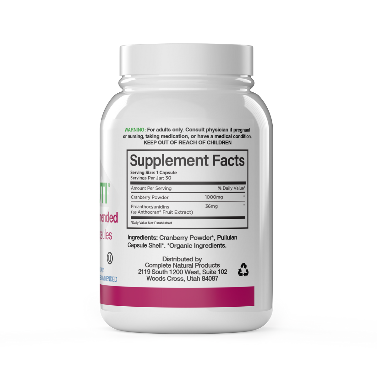 Cranberry Plus Capsules - 30 & 60 Day Supply for Urinary Support