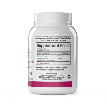 Cranberry Plus Capsules - 30 & 60 Day Supply for Urinary Support