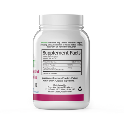 Cranberry Plus Capsules - 30 & 60 Day Supply for Urinary Support